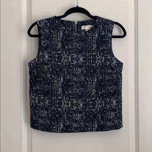 Kenar Navy Crop Top
